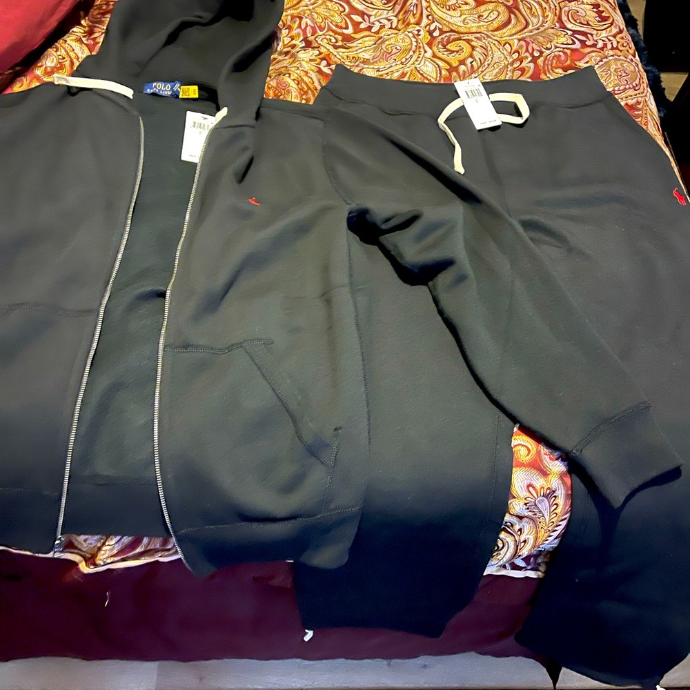 NWT Men's Fleece Lined Polo Jogging Suit